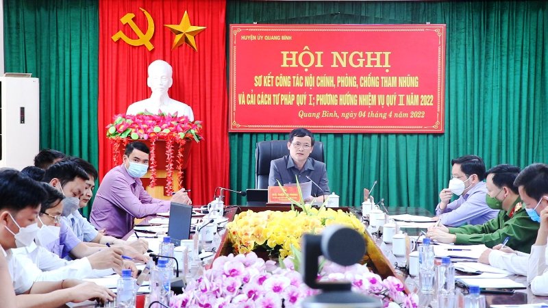 Huyện ủy Quang Bình tổ chức Hội nghị sơ kết công tác Nội chính; phòng, chống tham nhũng và cải cách tư pháp